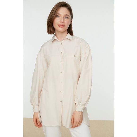 NWT Trendyol Relaxed fit Shirt collar Woven - Picture 2 of 8